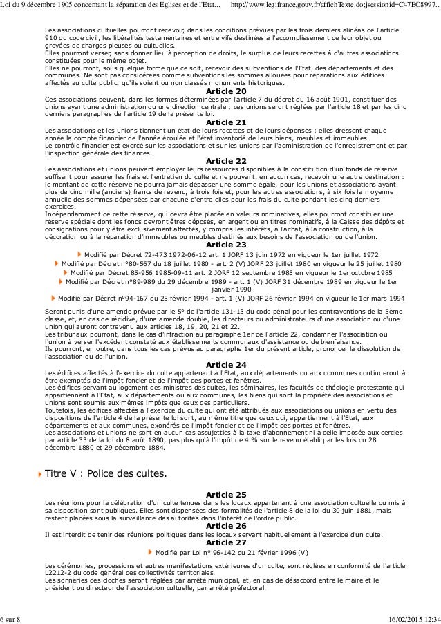Lois de séparation NC datant