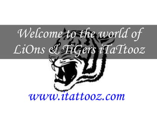www.itattooz.com Welcome to the world of LiOns & TiGers iTaTtooz 
