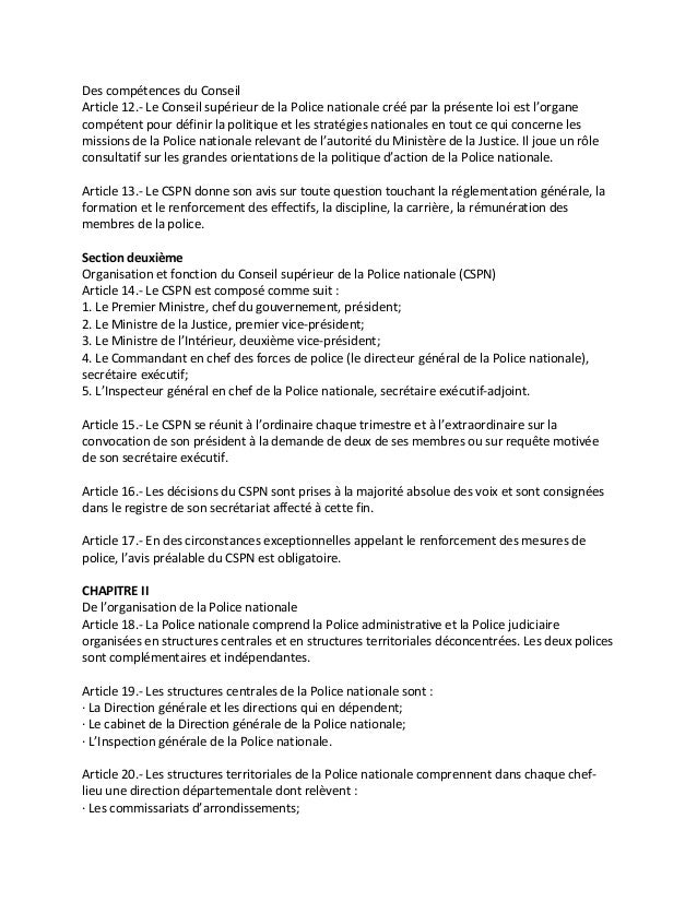 Loi organique police nationale d'haiti