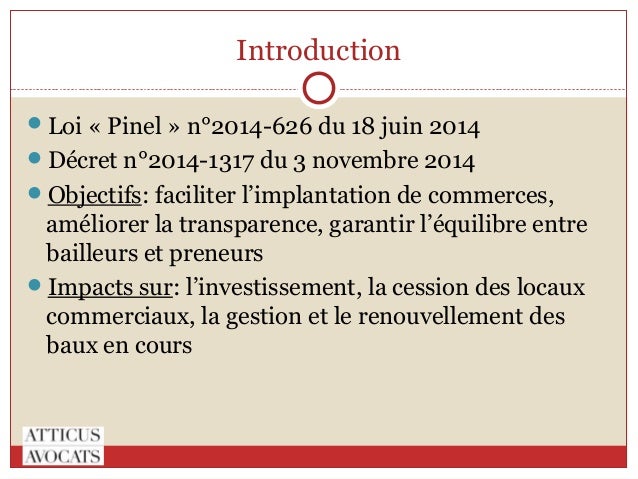 Renouvellement bail commercial loi pinel