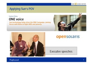 Applying Sun’s POV




                     Executive speeches

                                          38
 