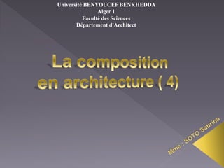 Université BENYOUCEF BENKHEDDA
Alger 1
Faculté des Sciences
Département d'Architect
 