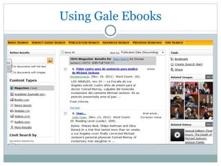 Using Gale Ebooks 