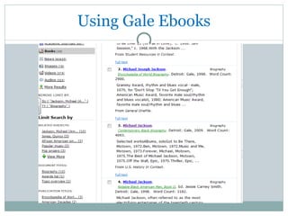 Using Gale Ebooks 