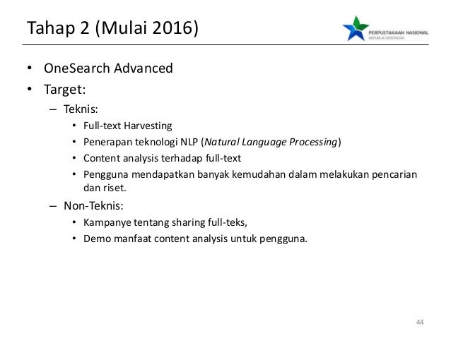 Indonesia OneSearch: Latar Belakang, Road Map, dan Progress