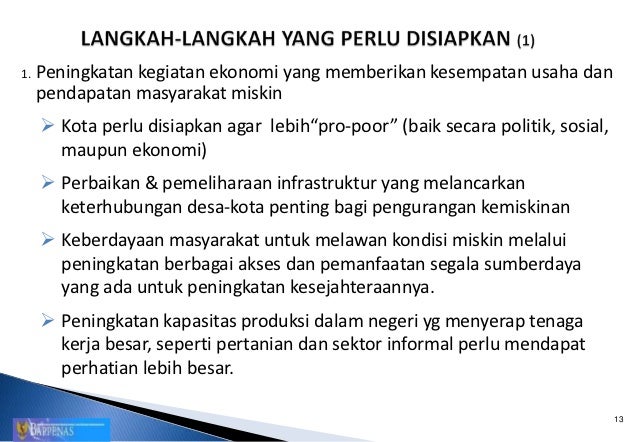 Arah Kebijakan Nasional Penanggulangan Kemiskinan
