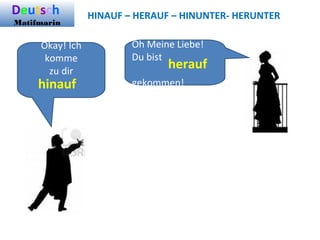 HINAUF – HERAUF – HINUNTER- HERUNTER
Okay! Ich
komme
zu dir
!
hinauf
Oh Meine Liebe!
Du bist
gekommen!
herauf
Deutsch
Matifmarin
 