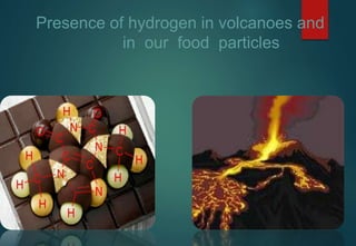 Presence of hydrogen in volcanoes and
in our food particles
 
