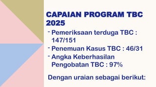 List Program Tbbc Capaian Program TBC 2025 dan Rencana Kegiatan 2026 untuk Pengendalian ...