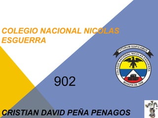 COLEGIO NACIONAL NICOLAS
ESGUERRA
902
CRISTIAN DAVID PEÑA PENAGOS
 