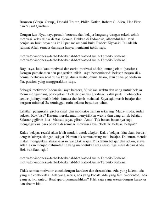 Motivator Indonesia Asia , Motivator Indonesia Muda 