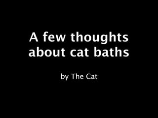 A few thoughts
about cat baths
    by The Cat
 