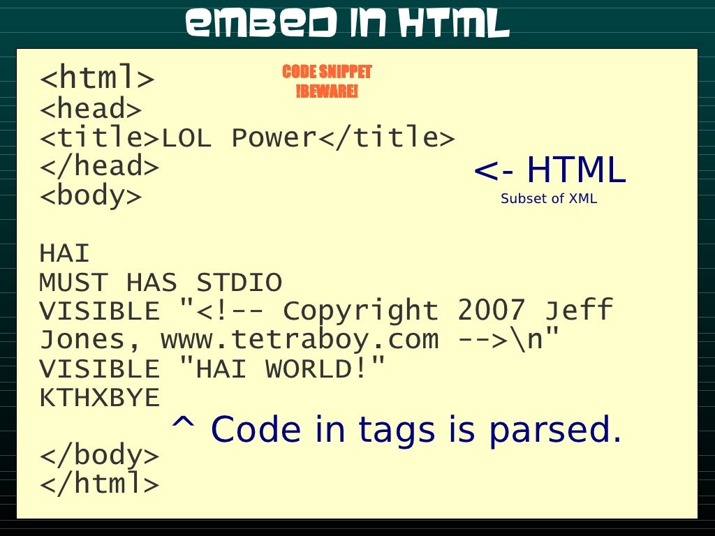 Embed in HTML CODE SNIPPET