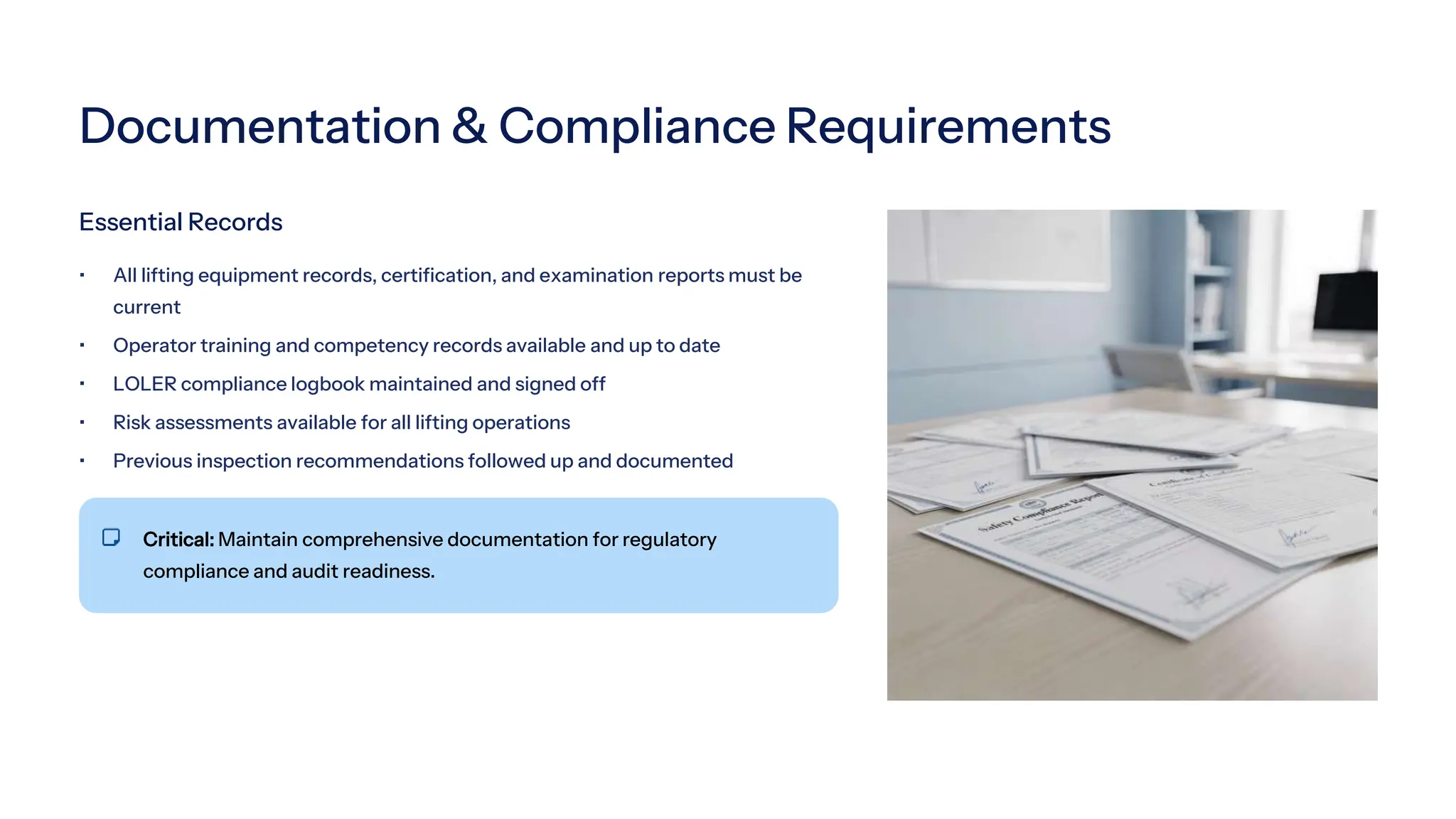 LOLER Inspection checklist with eAuditor Audits & Inspections | PDF