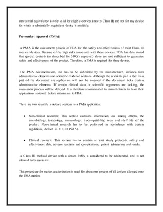 Pma Regulation regulatory aspects of medical devices in USA | DOCX