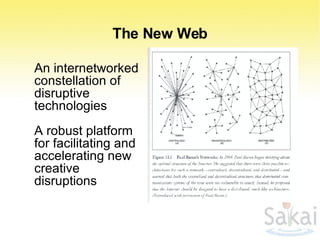The New Web An internetworked constellation of disruptive  technologies  A robust platform for facilitating and accelerating new creative disruptions 