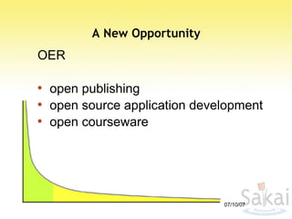 A New Opportunity OER open publishing open source application development open courseware 