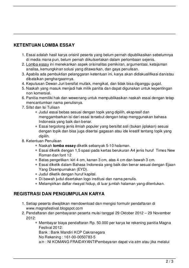 Apa Itu Lomba Menulis Essay