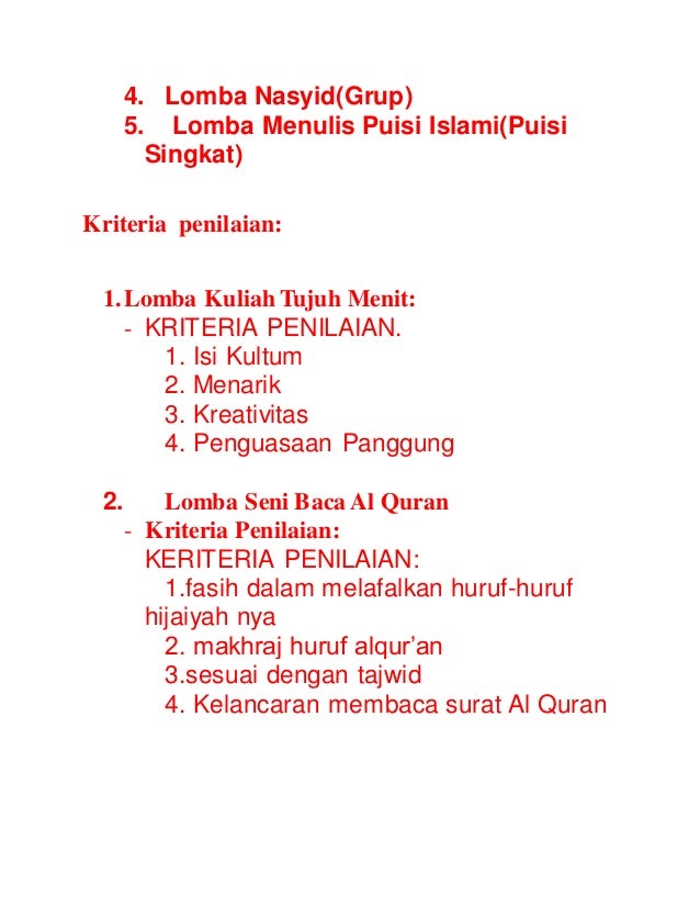 Lomba islami agam farma grup