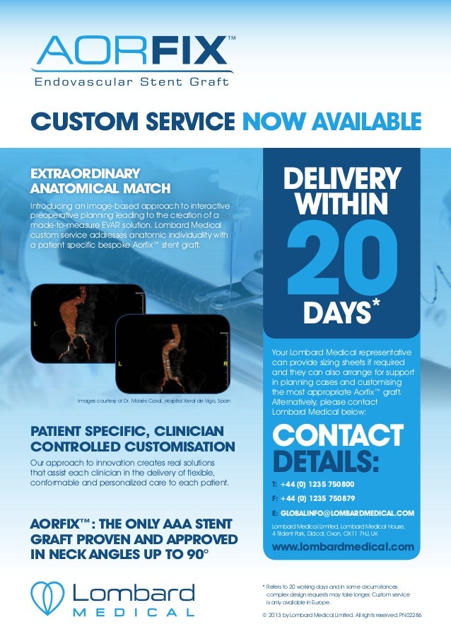 Lombard medical aorfix custom service