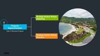 Strategi Atraksi Wisata
Eksisting
Strategi Atraksi Wisata
Rencana
Total 13 Rencana Program
Program
Kepariwisataan
1
 