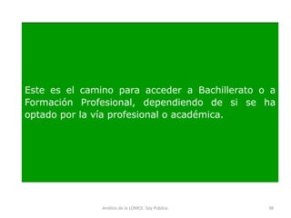 Este es el camino para acceder a Bachillerato o a
Formación Profesional, dependiendo de si se ha
optado por la vía profesi...