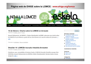 Página web de EHIGE sobre la LOMCE: www.ehige.org/lomce
 