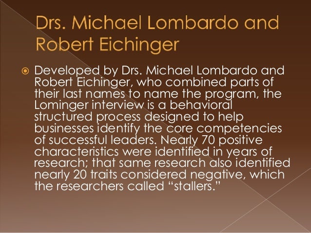 lominger interview architect