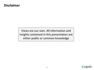 22
Views are our own. All information and
insights contained in this presentation are
either public or common knowledge
Di...