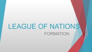 LEAGUE OF NATIONS
FORMATION
 