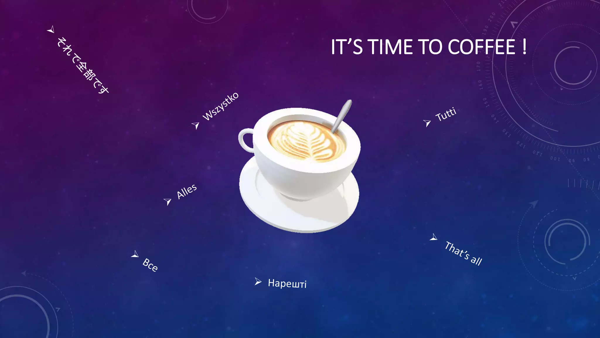 IT’S TIME TO COFFEE !
 