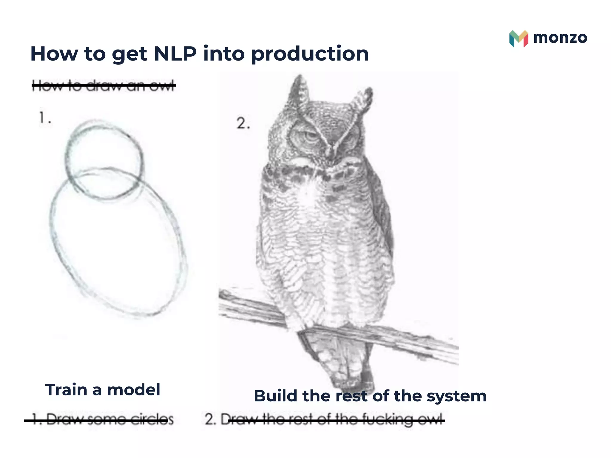 How to get NLP into production
Train a model Build the rest of the system
 