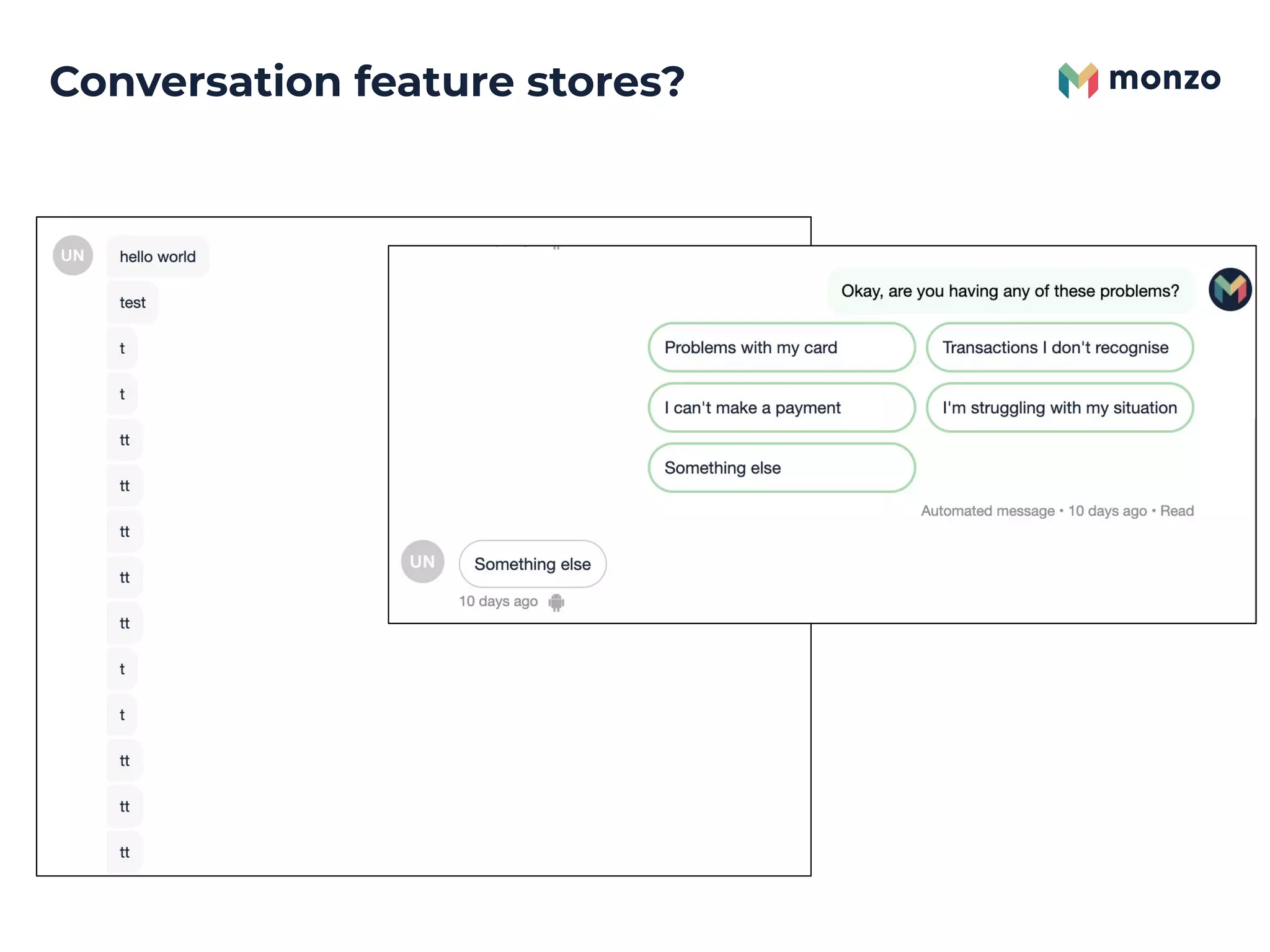 Conversation feature stores?
 