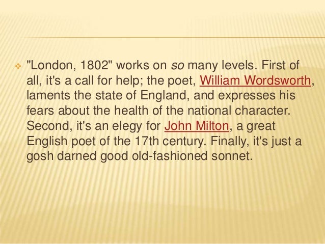 wordsworth sonnet london 1802