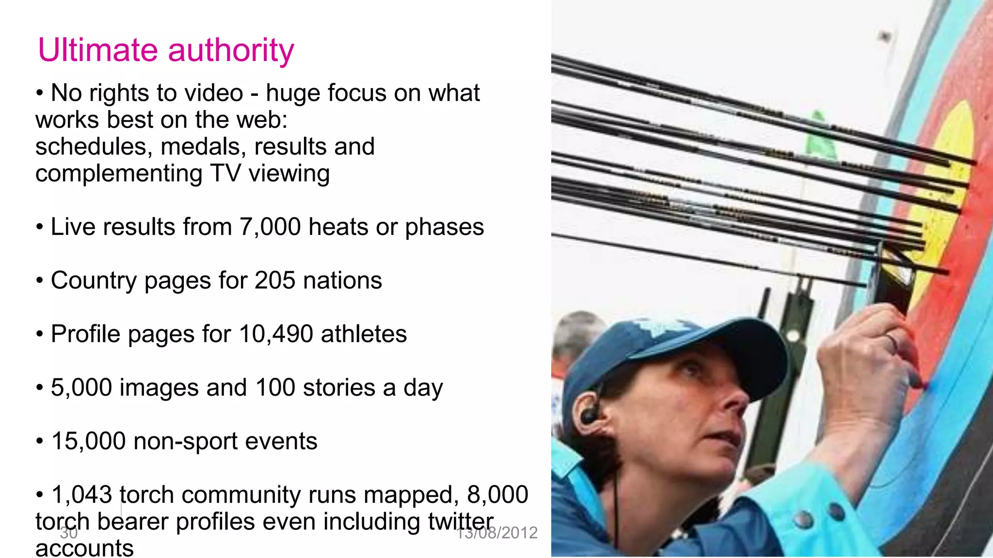 Games-time traffic: how we built it – organic SEO




                                                    66% of our web
                                                    traffic came
                                                    from search
                                                    during Games
 