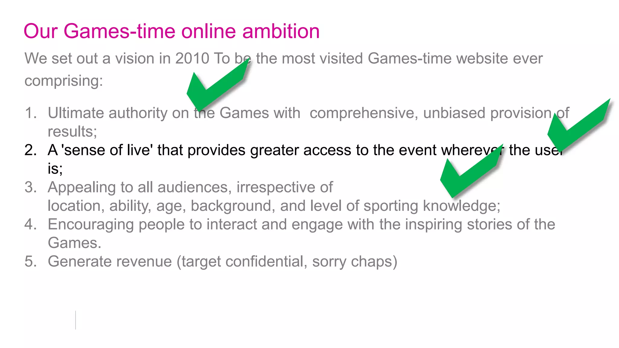 Ultimate authority – schedules
 Unique sortable schedules on mobile and tablet too
 