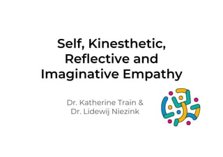 Self, Kinesthetic,
Reflective and
Imaginative Empathy
Dr. Katherine Train &
Dr. Lidewij Niezink
 