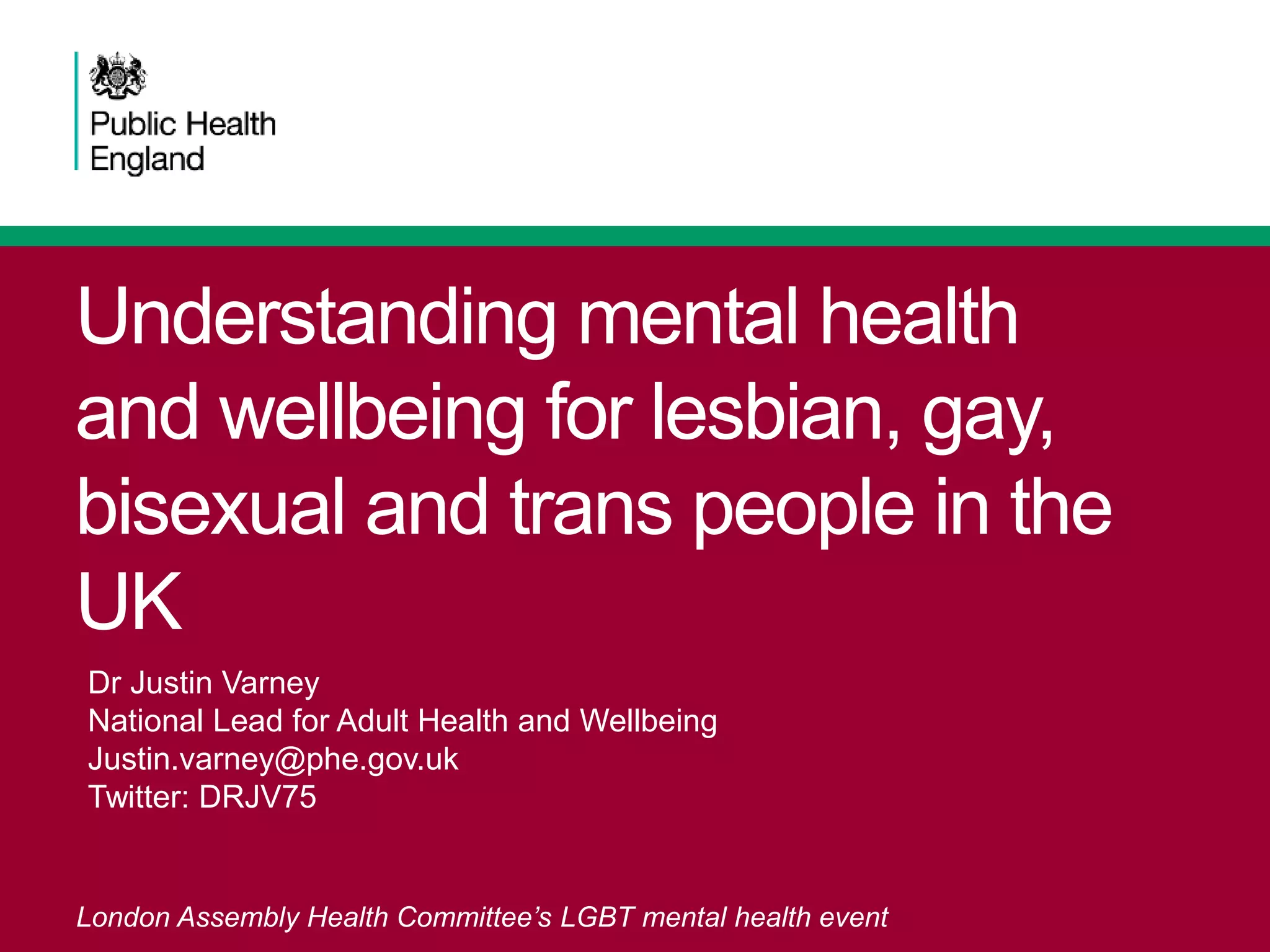 Understanding the mental health and wellbeing of lesbian, gay, bisexual ...