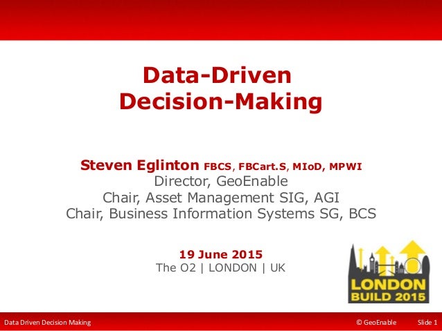 data driven decision making for construction amp asset data driven decision making