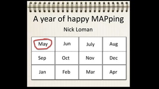 A year of happy MAPping
May Jun Aug
Sep
July
Oct Nov Dec
Jan Feb AprMar
Nick Loman
 