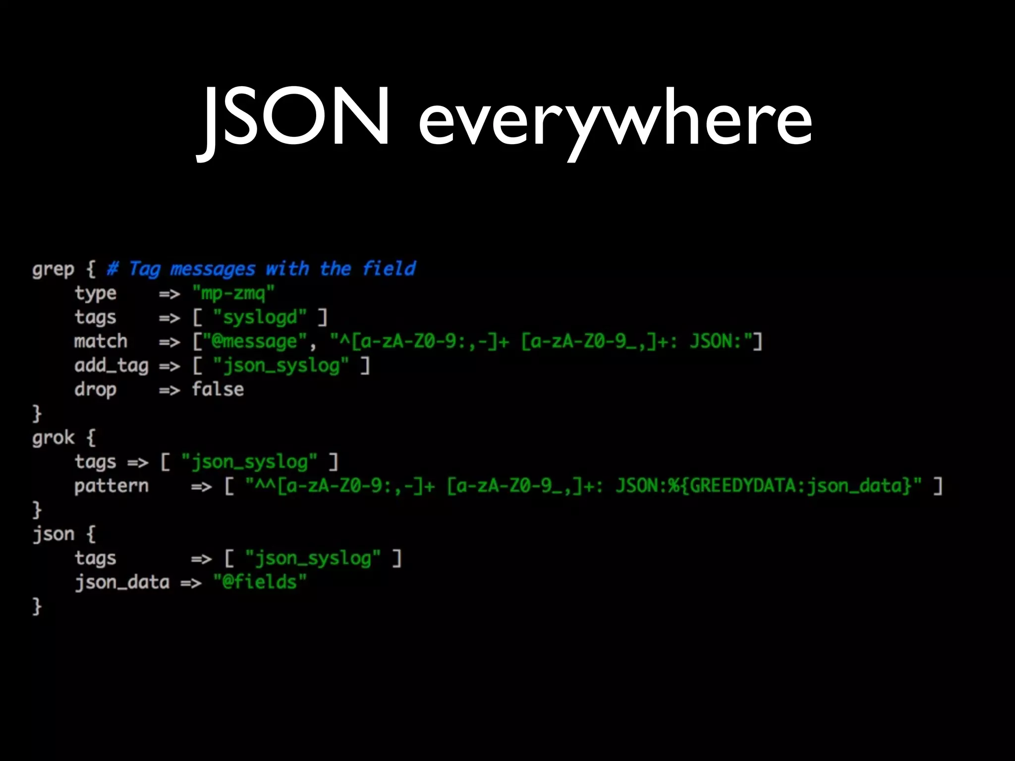 JSON everywhere
 