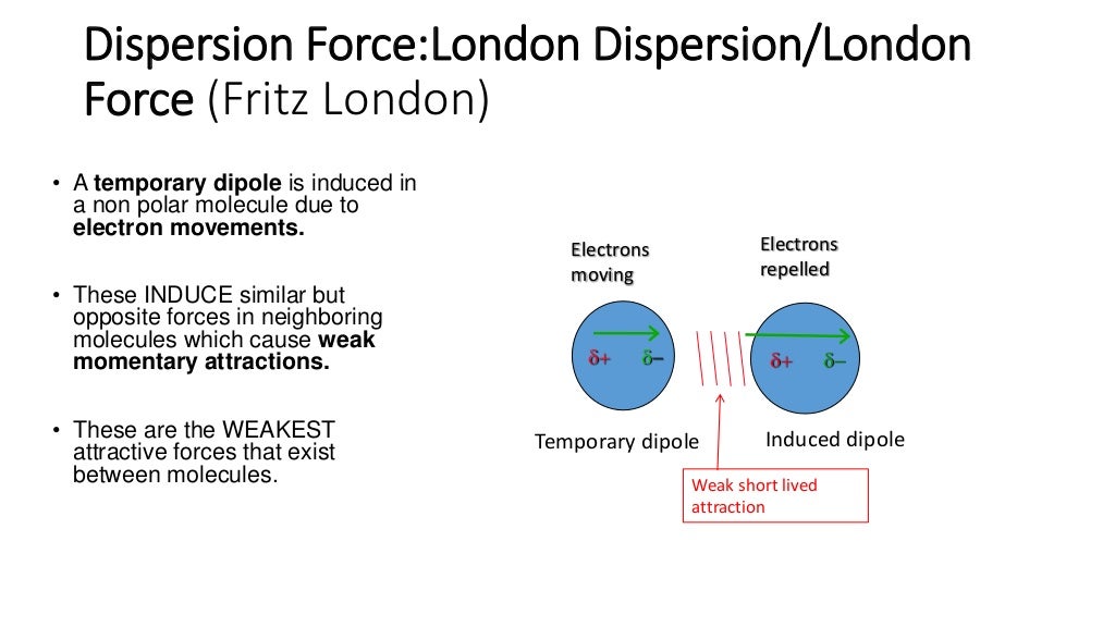 Intermolecular Forces London Dispersion Forces and DipoleDipole Att…