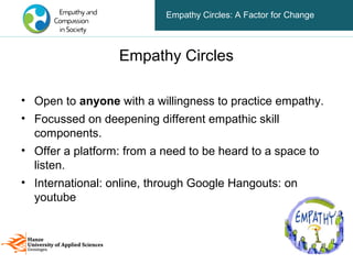 Empathy Circles: A Factor for Change



                  Empathy Circles

• Open to anyone with a willingness to practice...