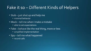 Unit Testing and Mocking using MOQ