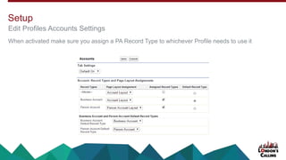 When activated make sure you assign a PA Record Type to whichever Profile needs to use it
Edit Profiles Accounts Settings
Setup
 