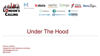 Under The Hood
Fabrice Cathala
Capgemini Lead Salesforce Architect
fcathala@gmail.com
@fcathala
 