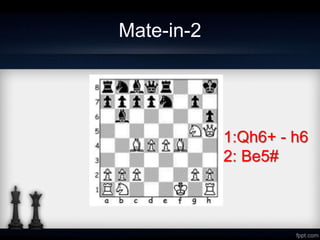 Mate-in-2
1:Qh6+ - h6
2: Be5#
 