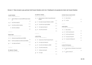 12 / 15
Annex 4: Ruta circular a peu pel barri del Covent Garden amb inici i finalització a la parada de metro de Covent Garden.
 