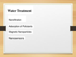 NANOTECHNOLOGY IN WASTE WATER TREATMENT | PPTX