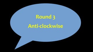 Round 3
Anti-clockwise
 